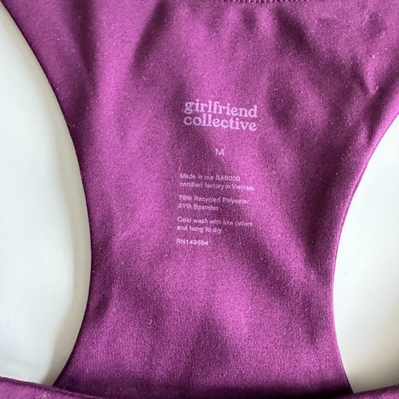 Girlfriend Collective Paloma Racerback Bra Plum Purple - Picture 2 of 4